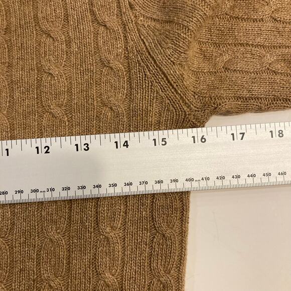 NWOT VINTAGE J CREW Sweater XS Brown Cable Knit Long-Slv Cashmere Angora Wool - Picture 5 of 7